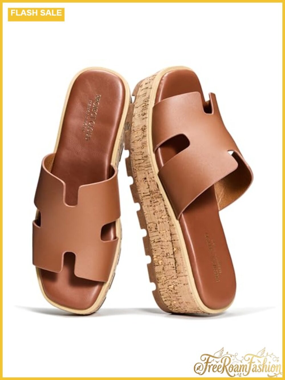 Genuine Leather Platform Wedge Sandals Memory Foam Non-Slip